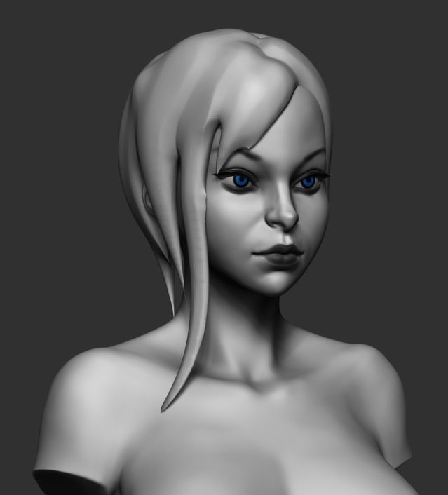 fille haut du corps 3d model