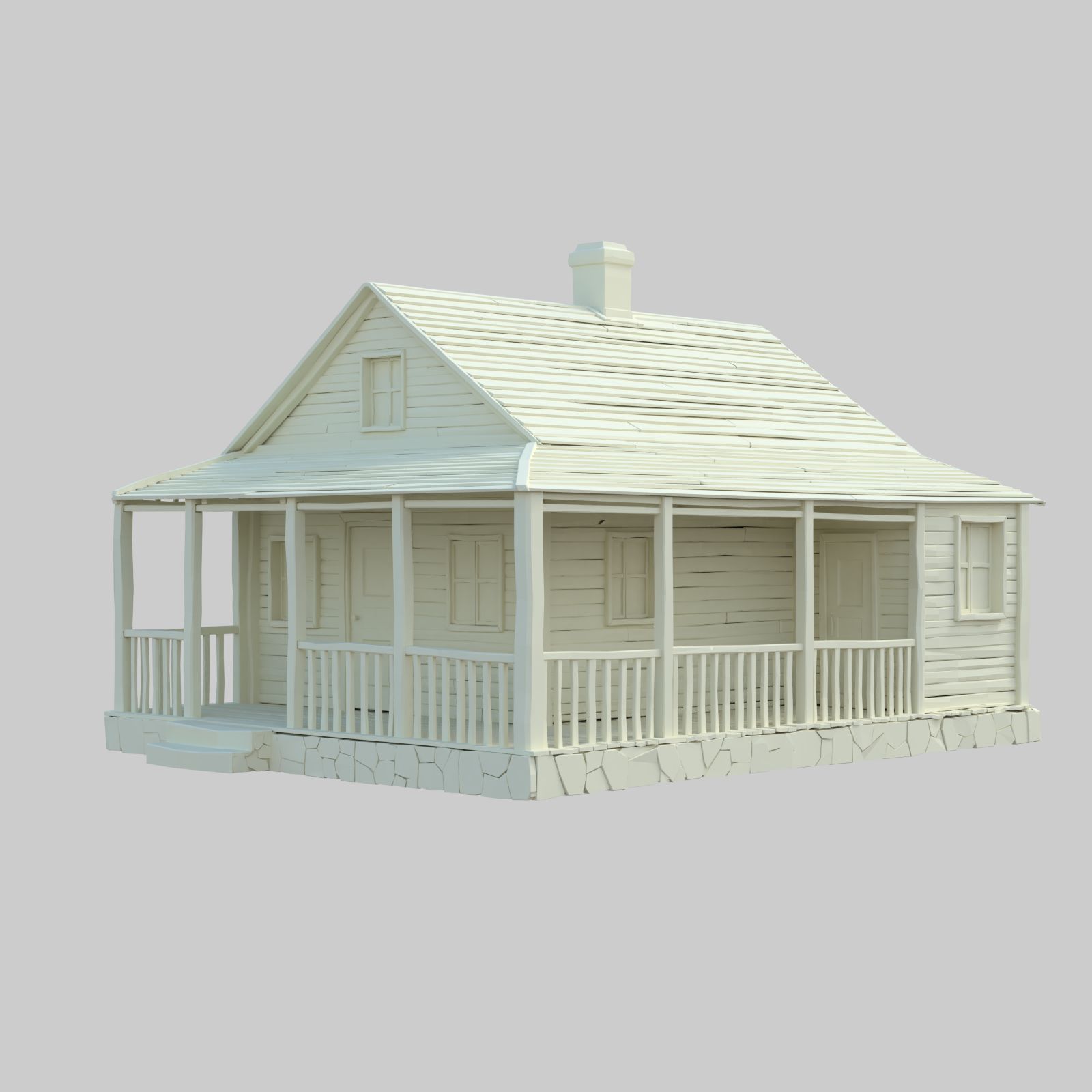 houten huis 3D-model 3d model