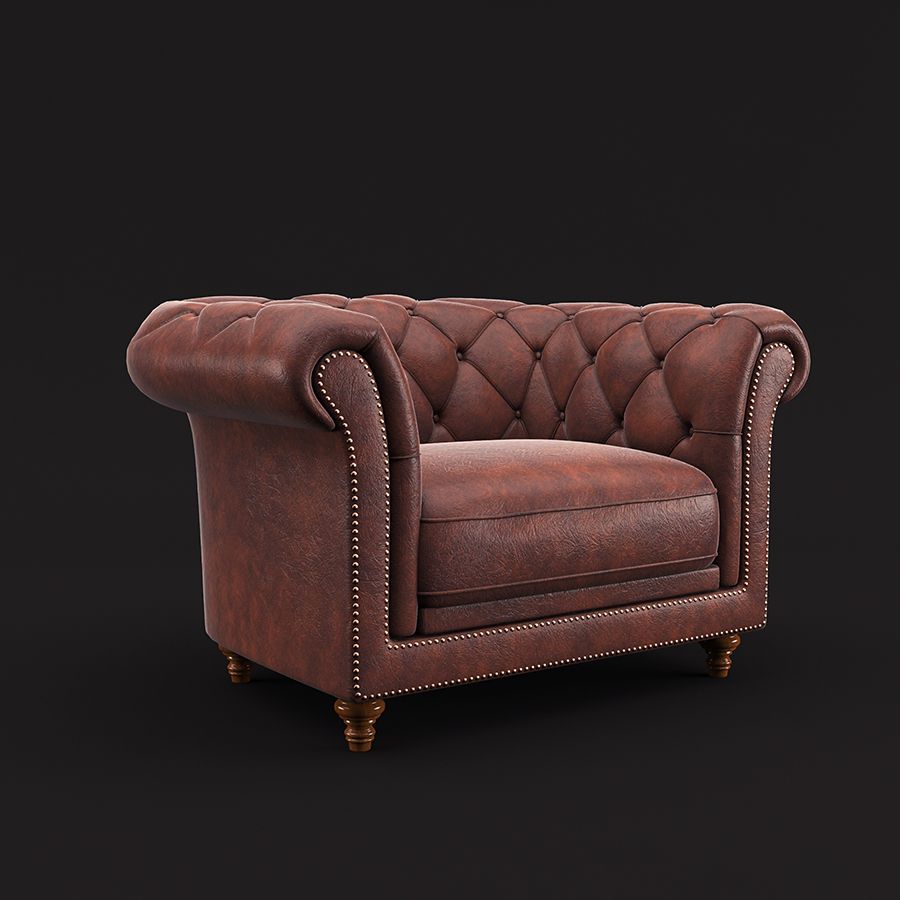 Chesterfield Fåtölj 3d model