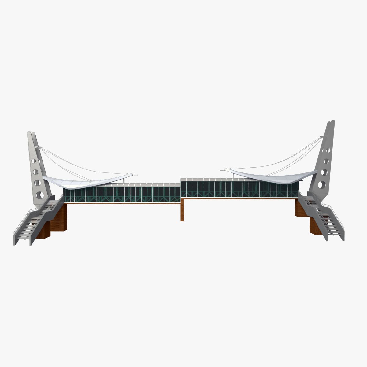 Puente peatonal modelo 3d