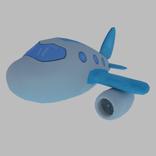 Tecknad flygplan 3d model