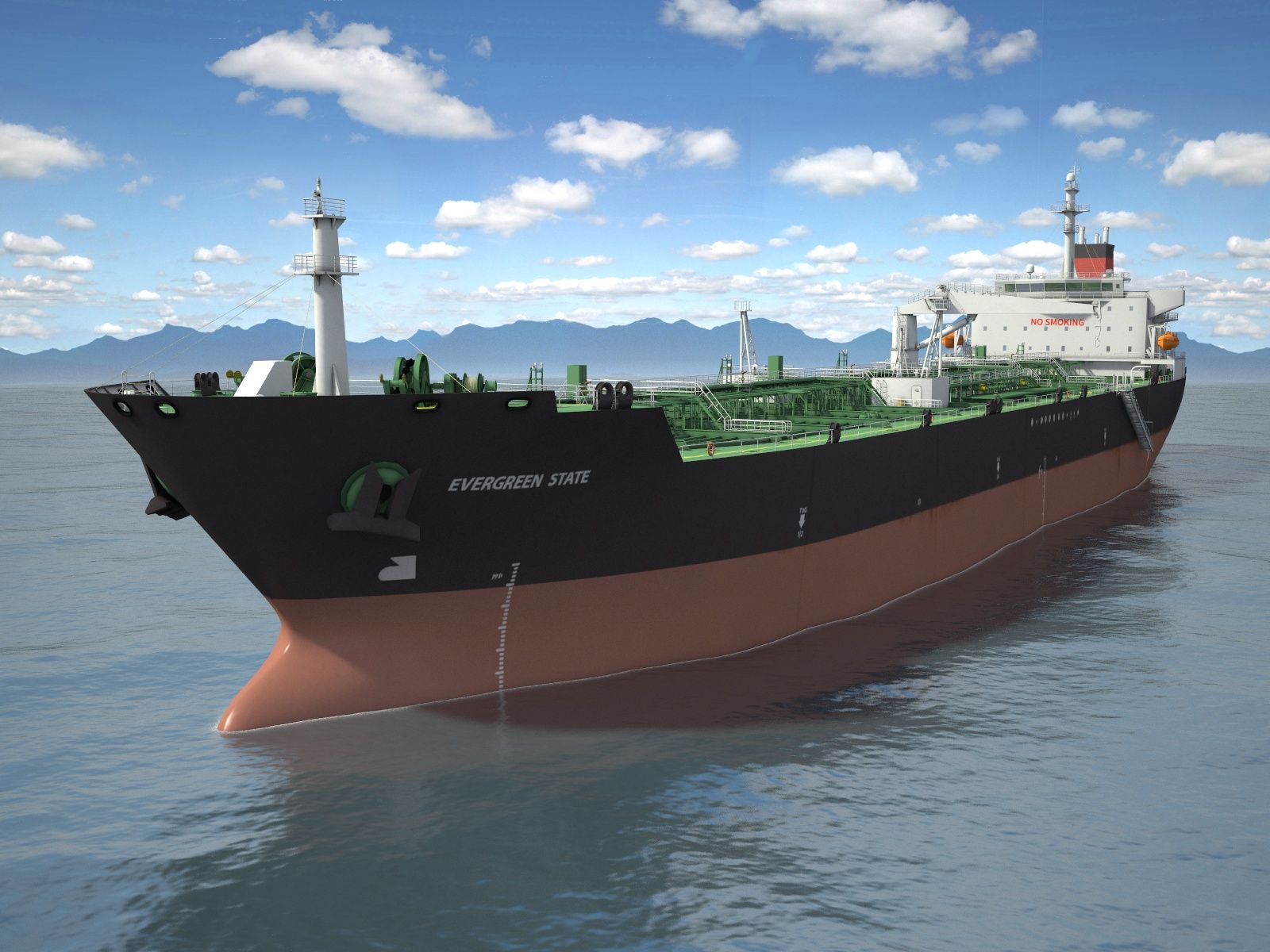 Oil Tanker Ship Evergreen 3d model