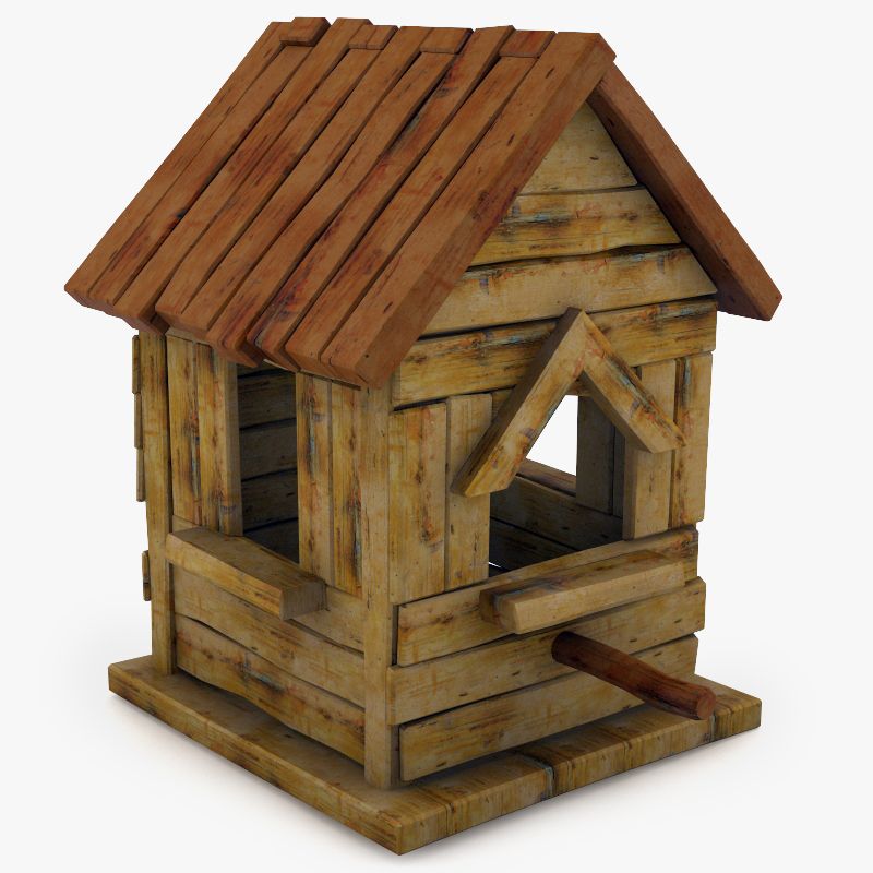 Old Birdhouse 6 3d model