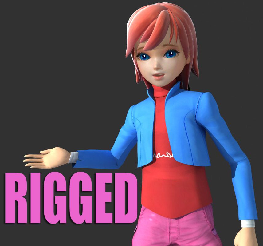 Anime Girl 3d model