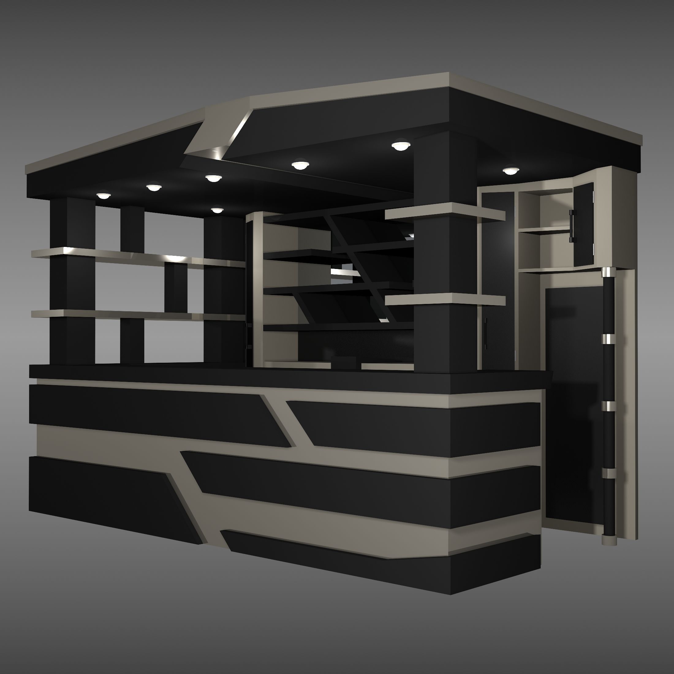 Bar tezgahı 3d model