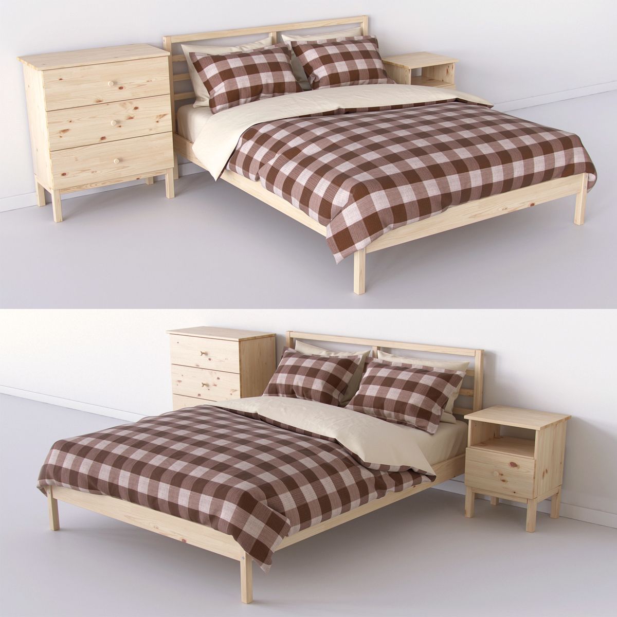 IKEA Tarva bedroom set 3d model