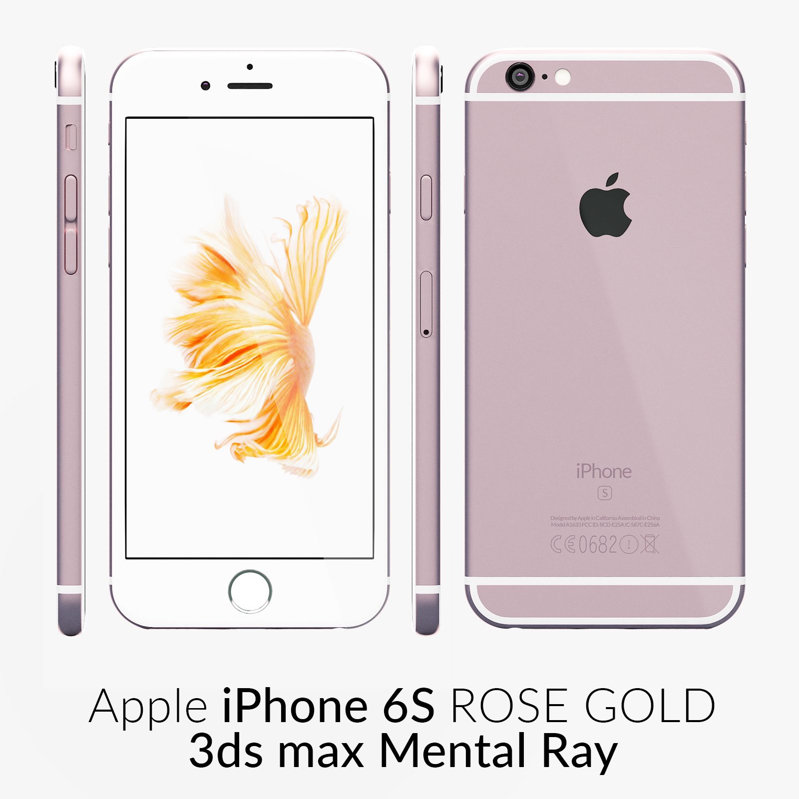 iPhone 6S Ray oro rosa mentale 3d model