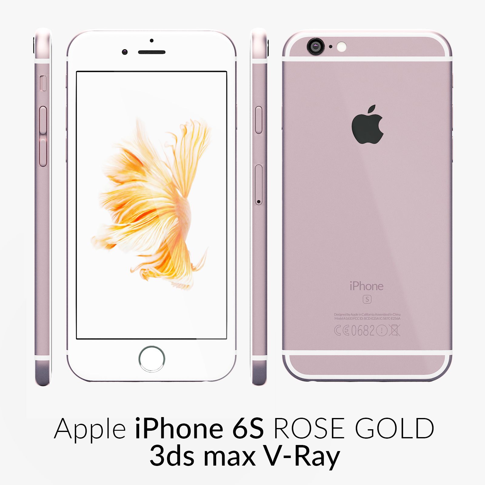 V-Ray in oro rosa per iPhone 6S 3d model