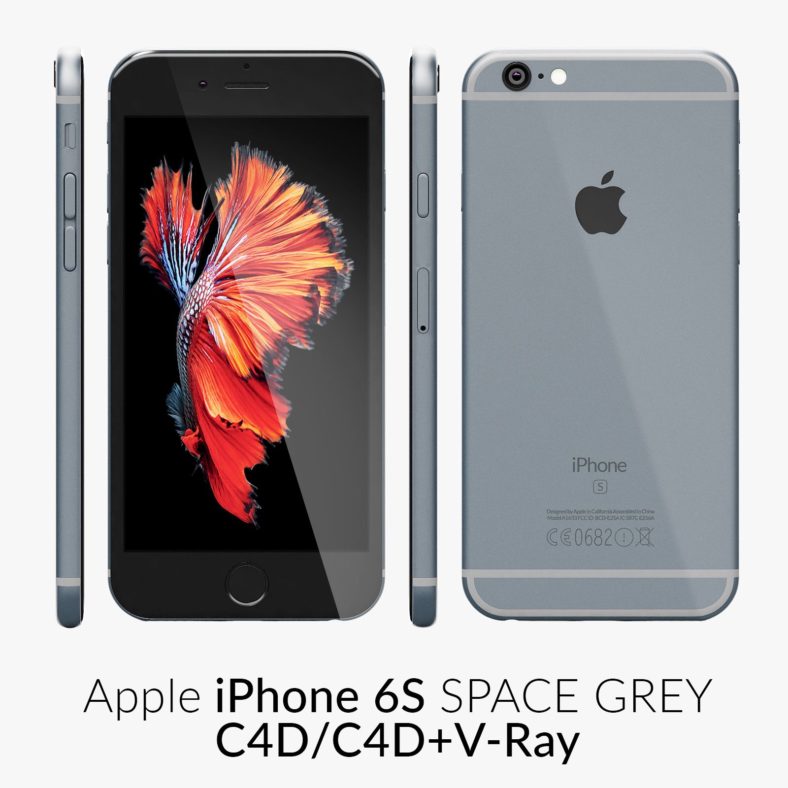 iPhone 6S Space Grey C4D 3d model