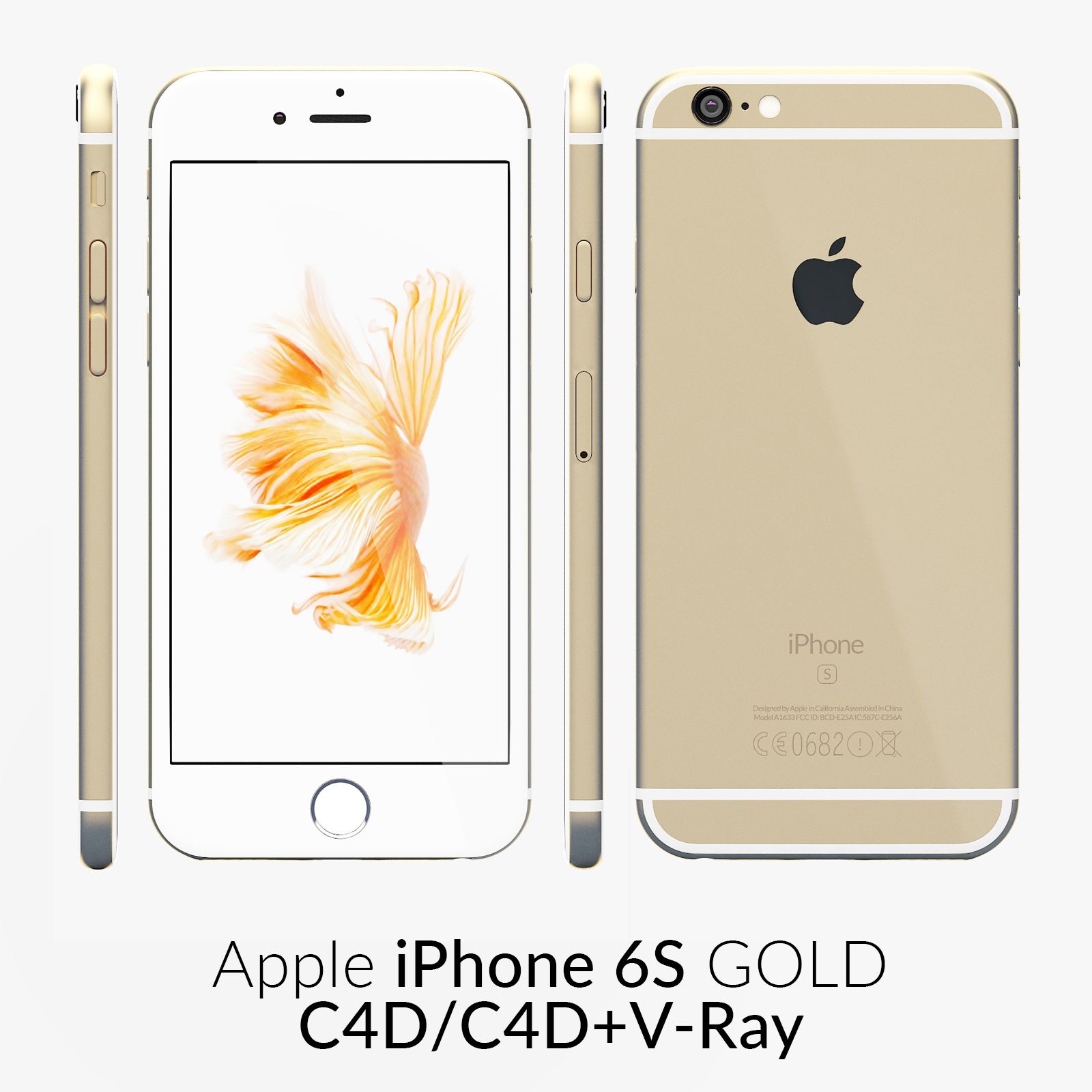 iPhone 6S Gold C4D 3d model