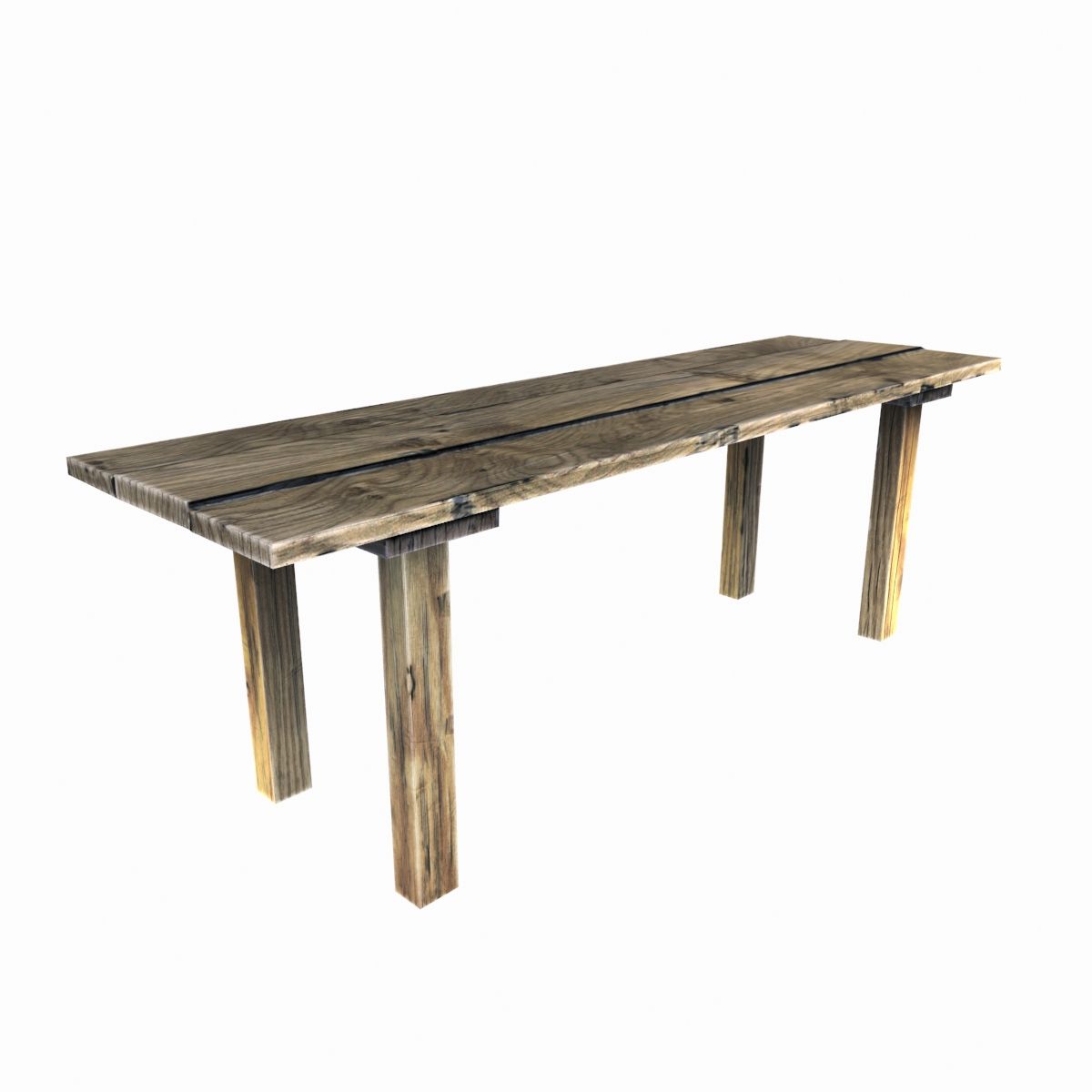 Oude houten tafel 3d model