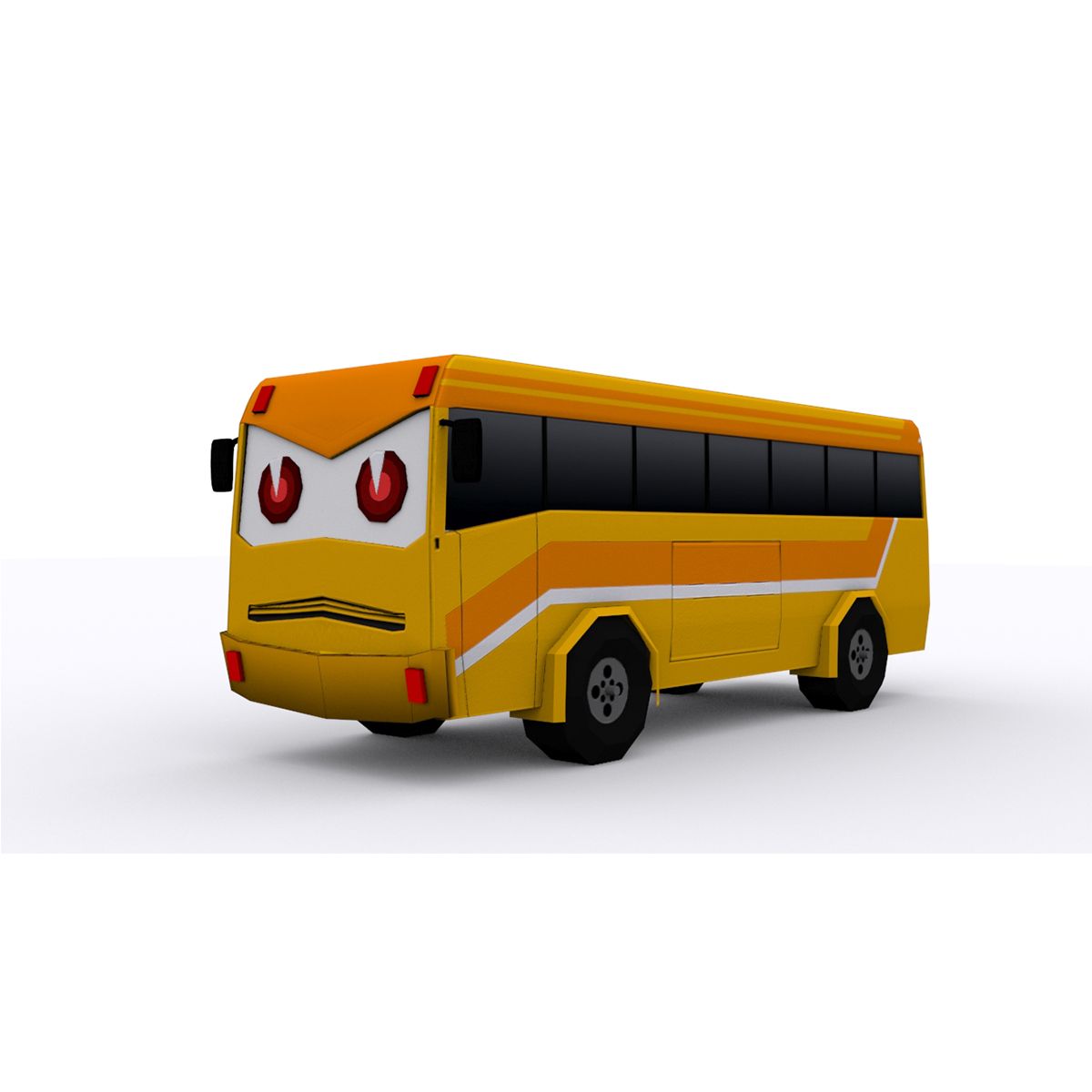 Kreskówka autobus 3d model