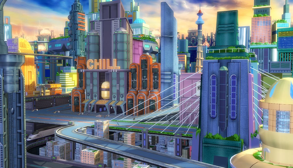 Cartoon SCI-FI Stadt 3d model