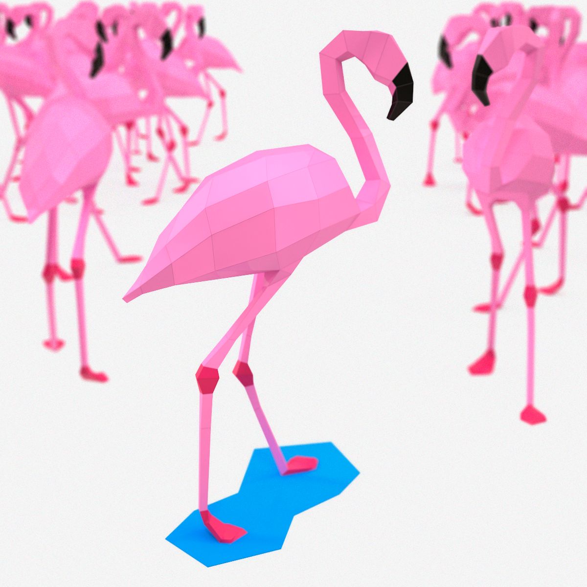 Flamingo Papercraft 3d model