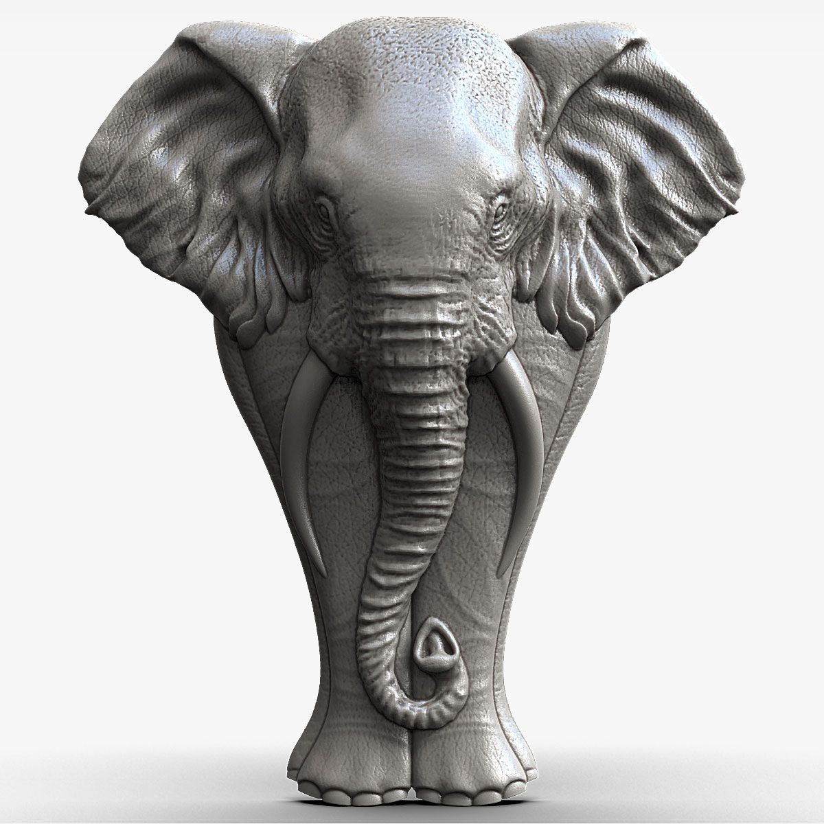 elephant Sculpture bas-relief  for CNC 3d model