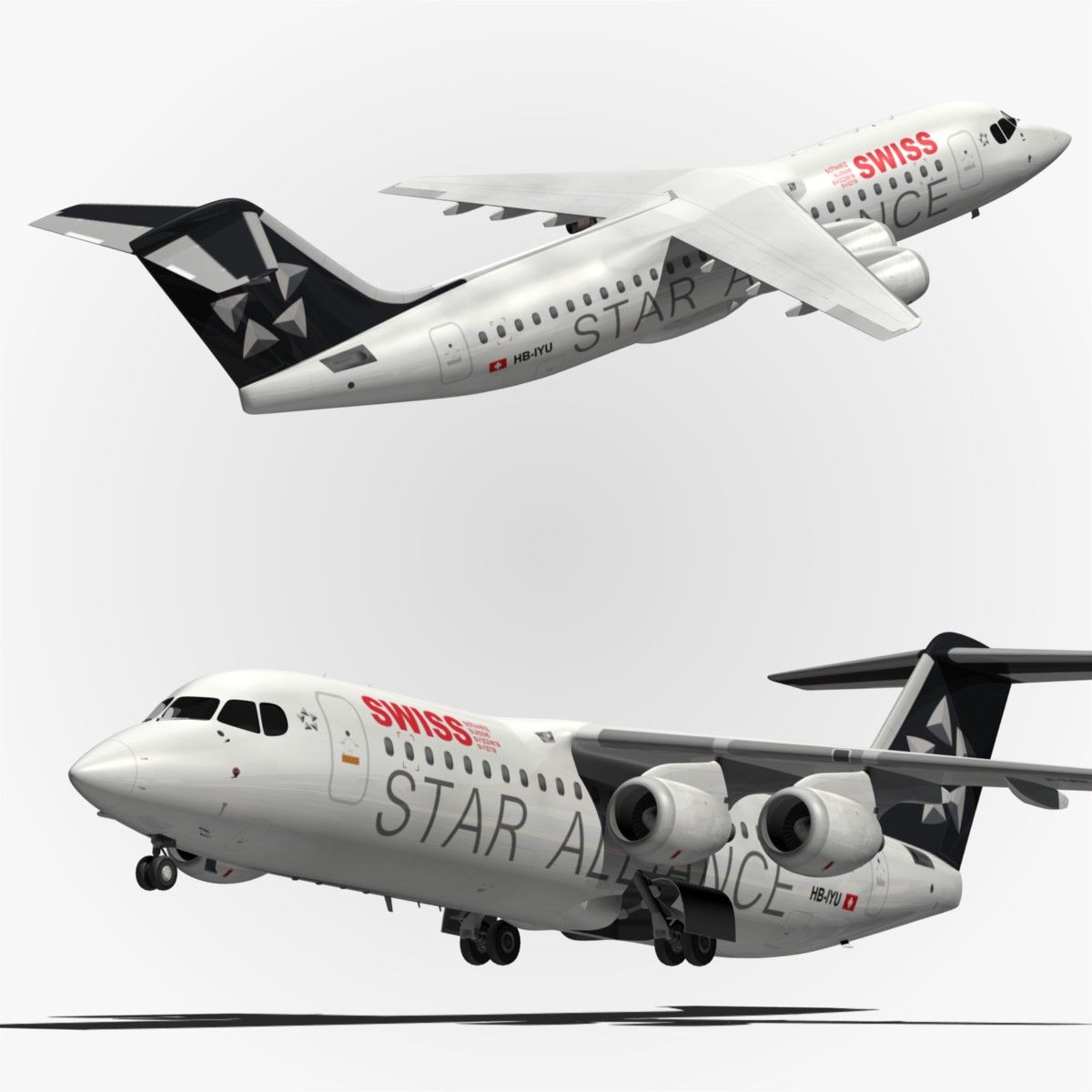 Bae 146 Swiss Airlines 3d model