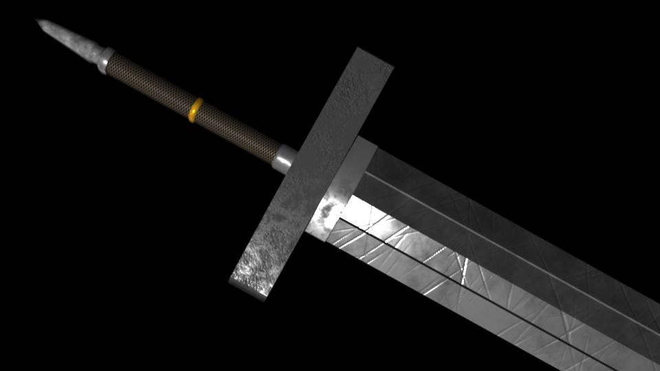 Door oorlog gesmeed Greatsword 3d model