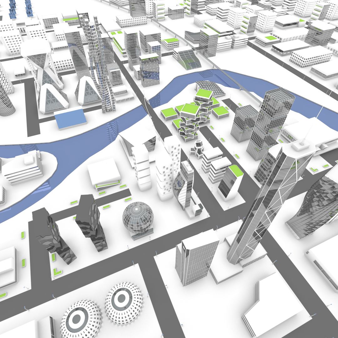 Toekomstige stad 3d model