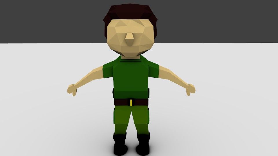 Low poly Character rigged 3d model