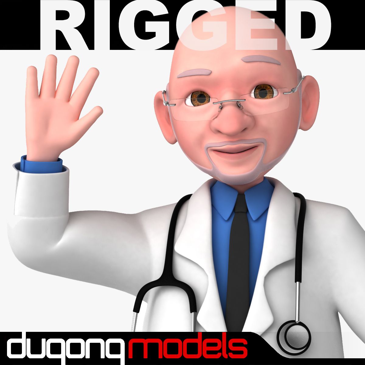 Rigged Cartoon Doctor 3d model