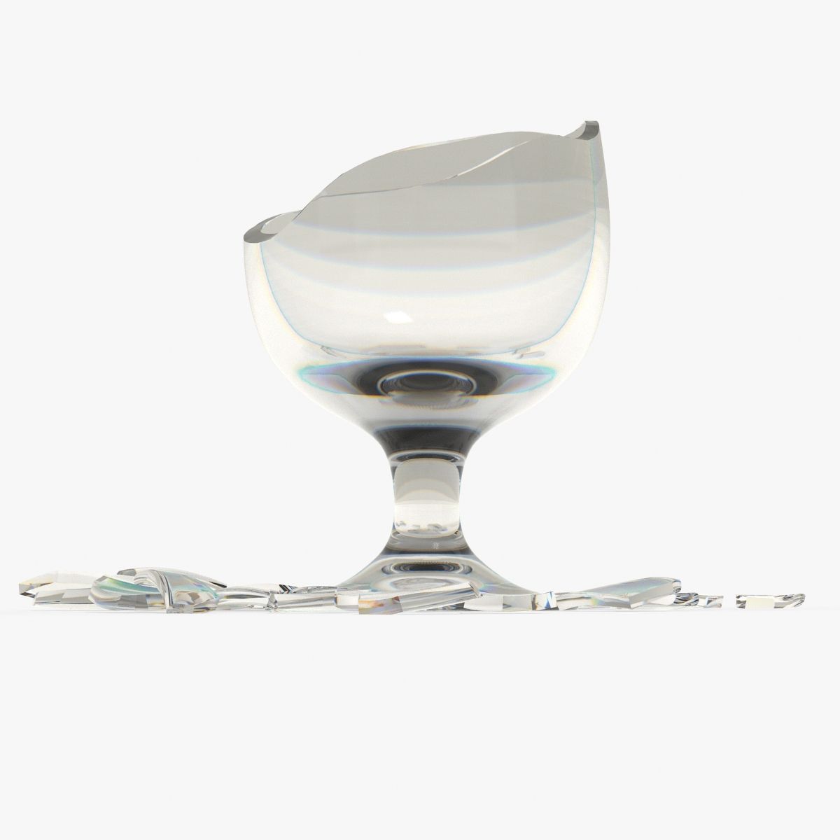 Broken glass royalty-free 3d model - Preview no. 3