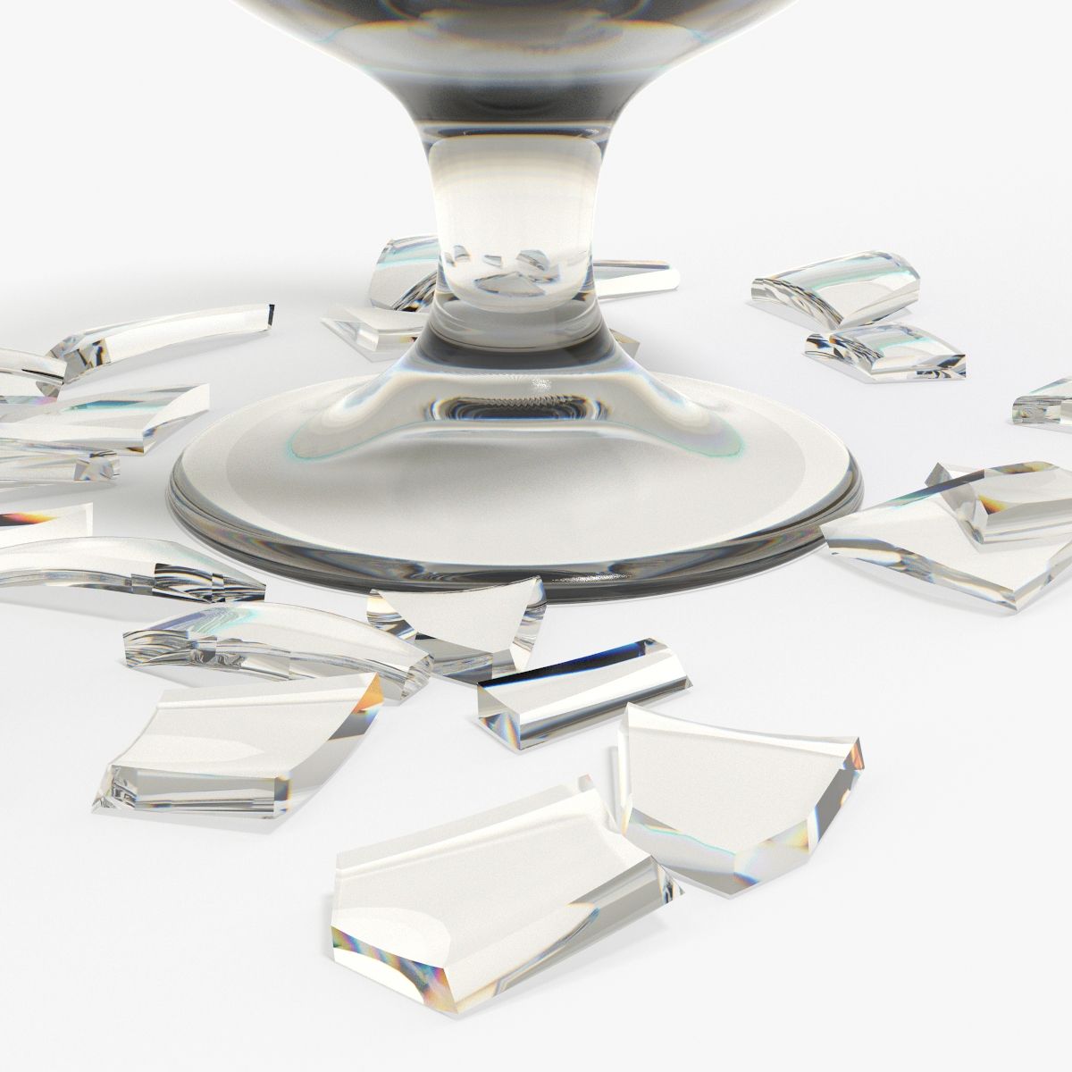 Broken glass royalty-free 3d model - Preview no. 5