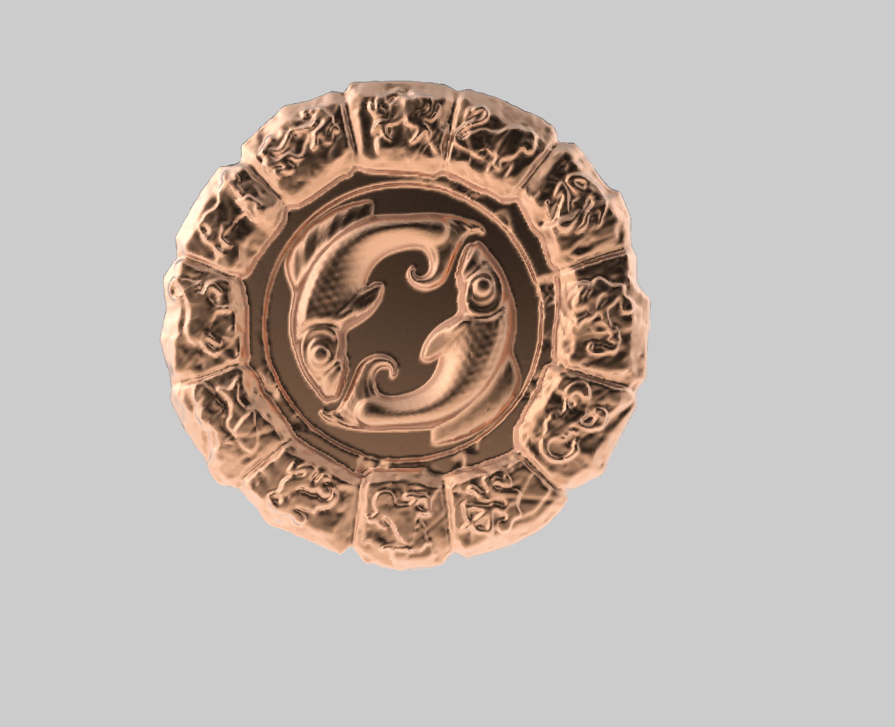 Medalj Astro Fiskarna 3d model