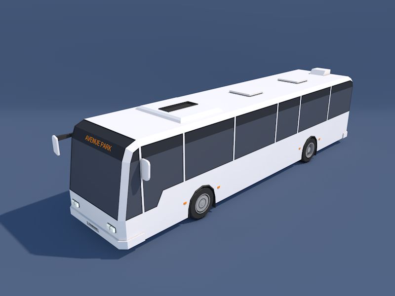 Autobus miejski Low Poly 3d model