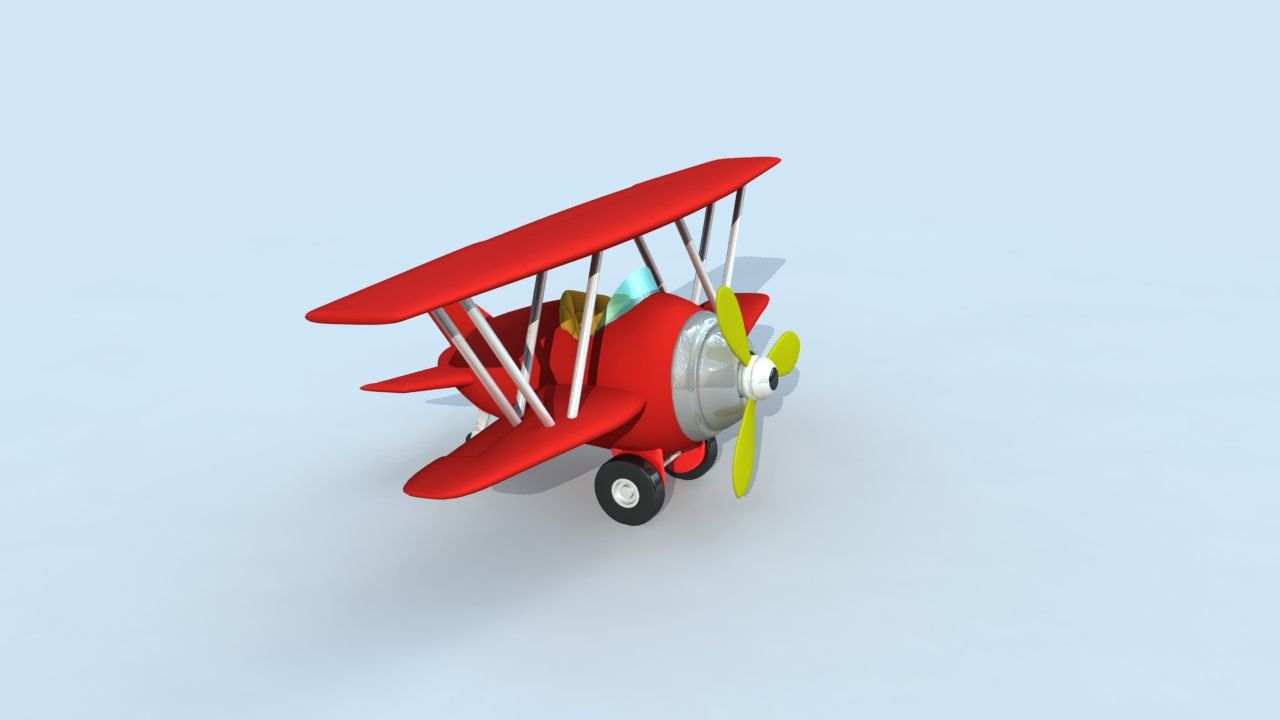 卡通飞机 3d model