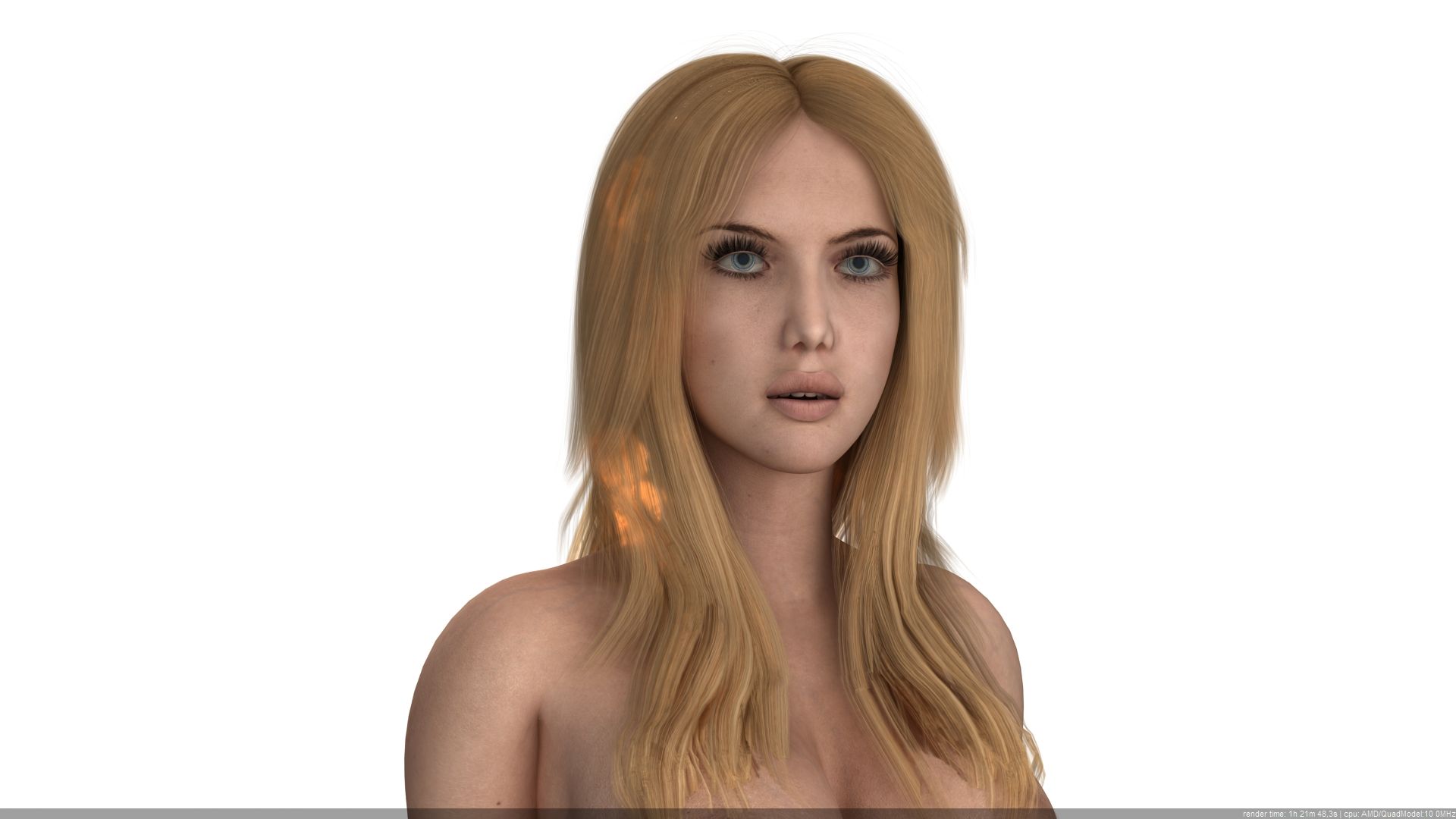 Belle fille blonde 3d model