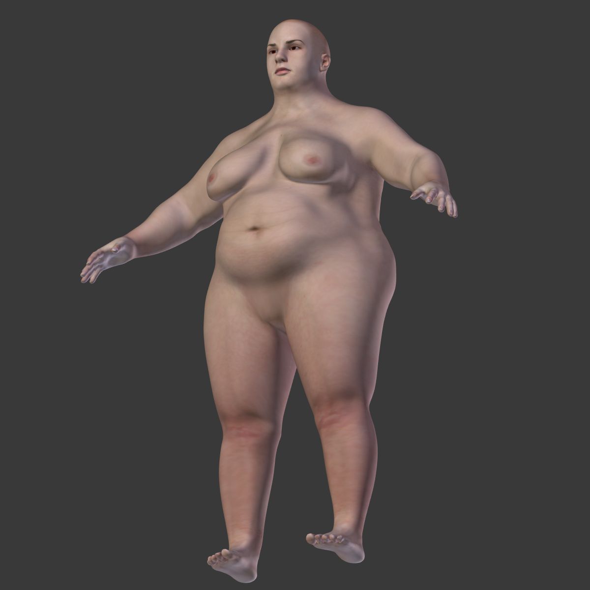 Mujer Obesa -- 2 Texturas de Piel royalty-free modelo 3d - Preview no. 28