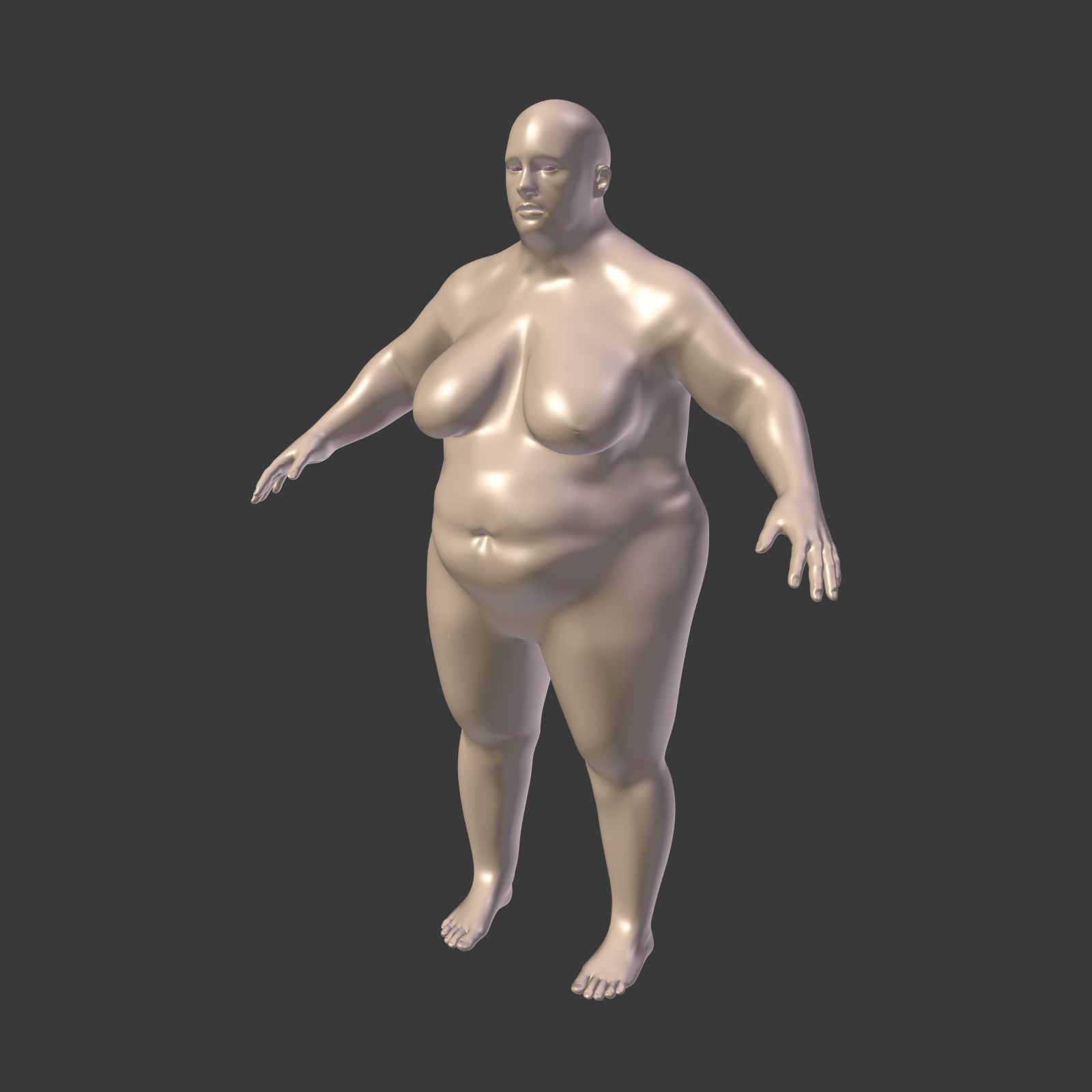 Mujer Obesa -- 2 Texturas de Piel royalty-free modelo 3d - Preview no. 9