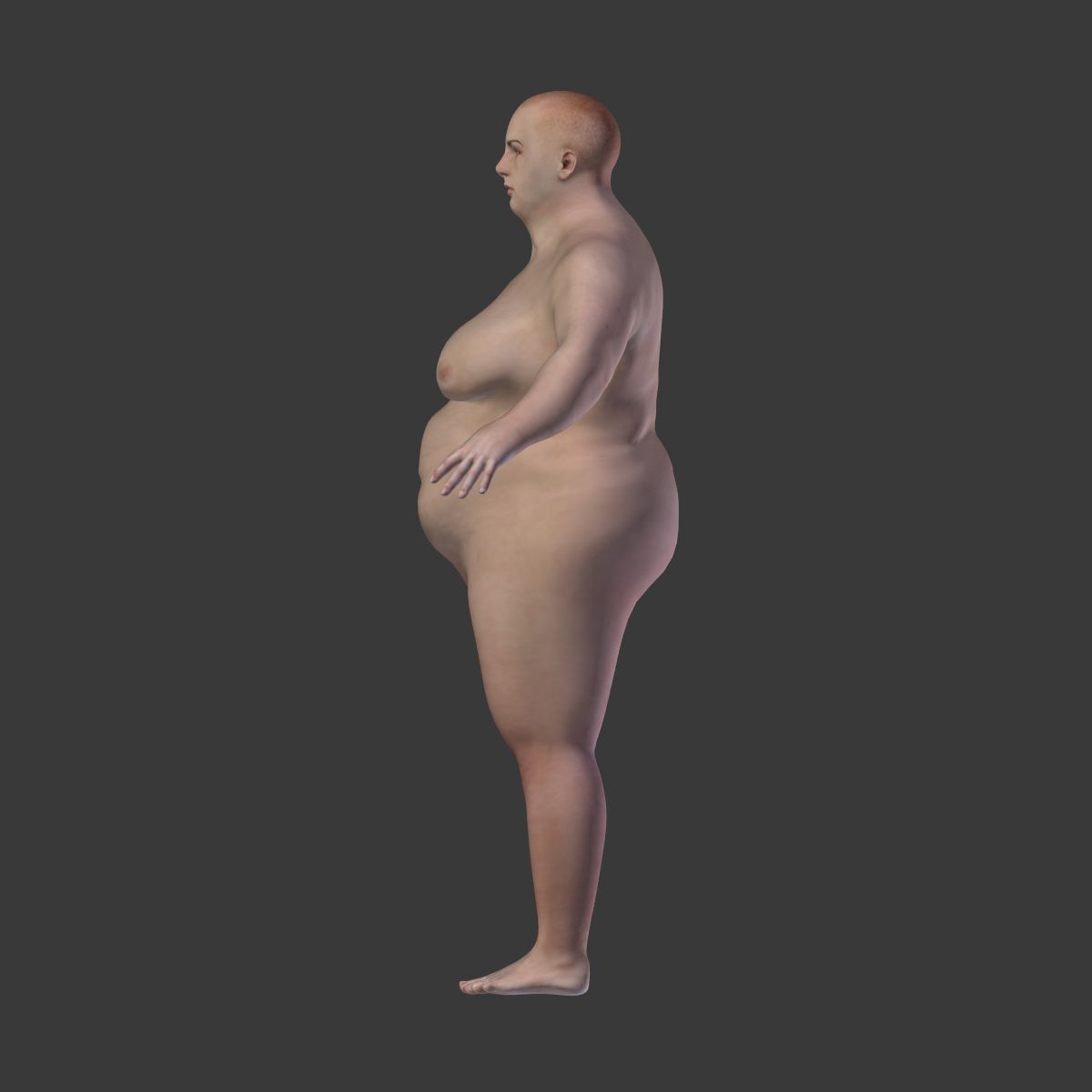 Mujer Obesa -- 2 Texturas de Piel royalty-free modelo 3d - Preview no. 14