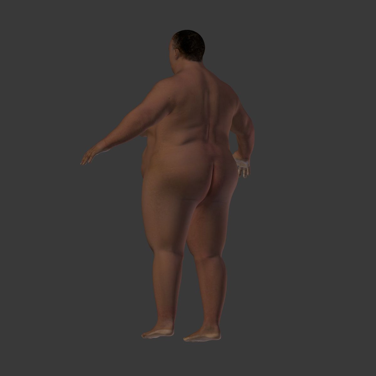 Mujer Obesa -- 2 Texturas de Piel royalty-free modelo 3d - Preview no. 19