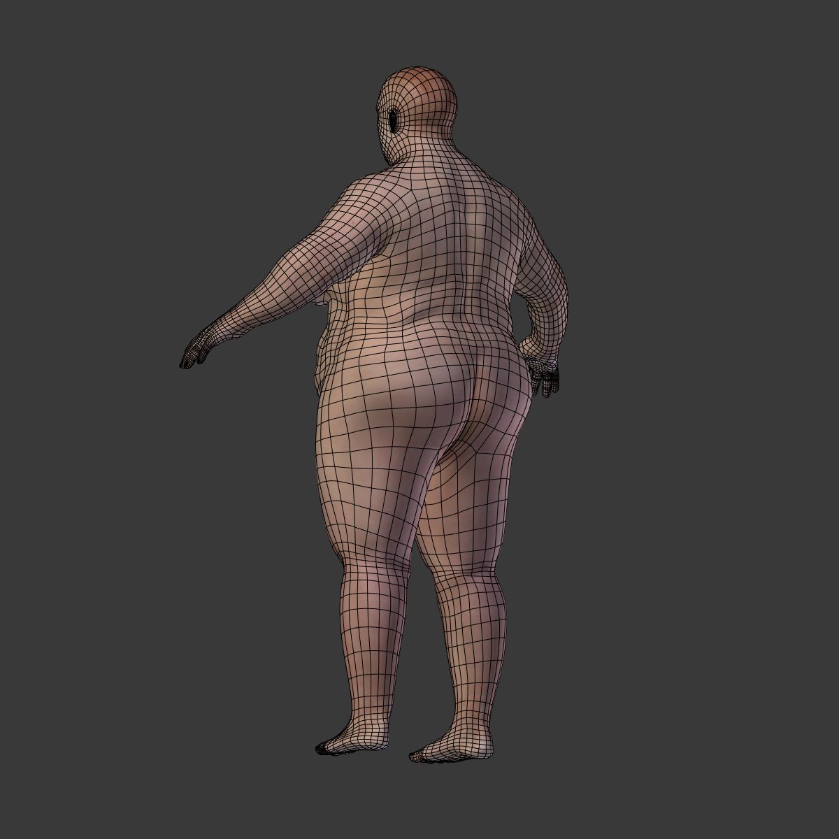 Mujer Obesa -- 2 Texturas de Piel royalty-free modelo 3d - Preview no. 18