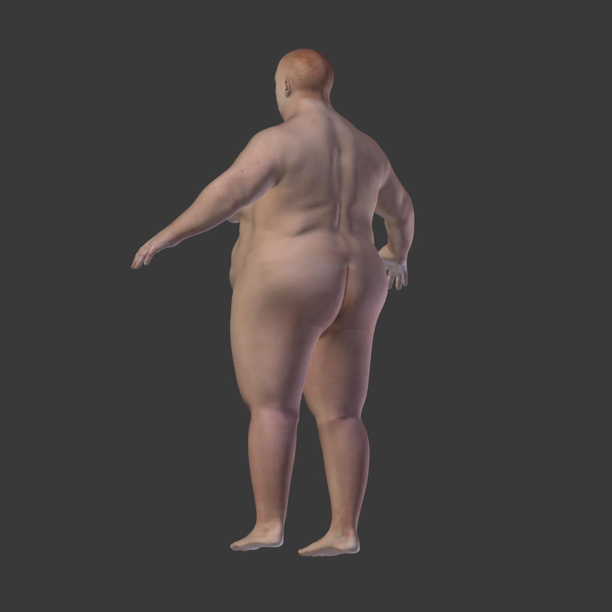 Mujer Obesa -- 2 Texturas de Piel royalty-free modelo 3d - Preview no. 17