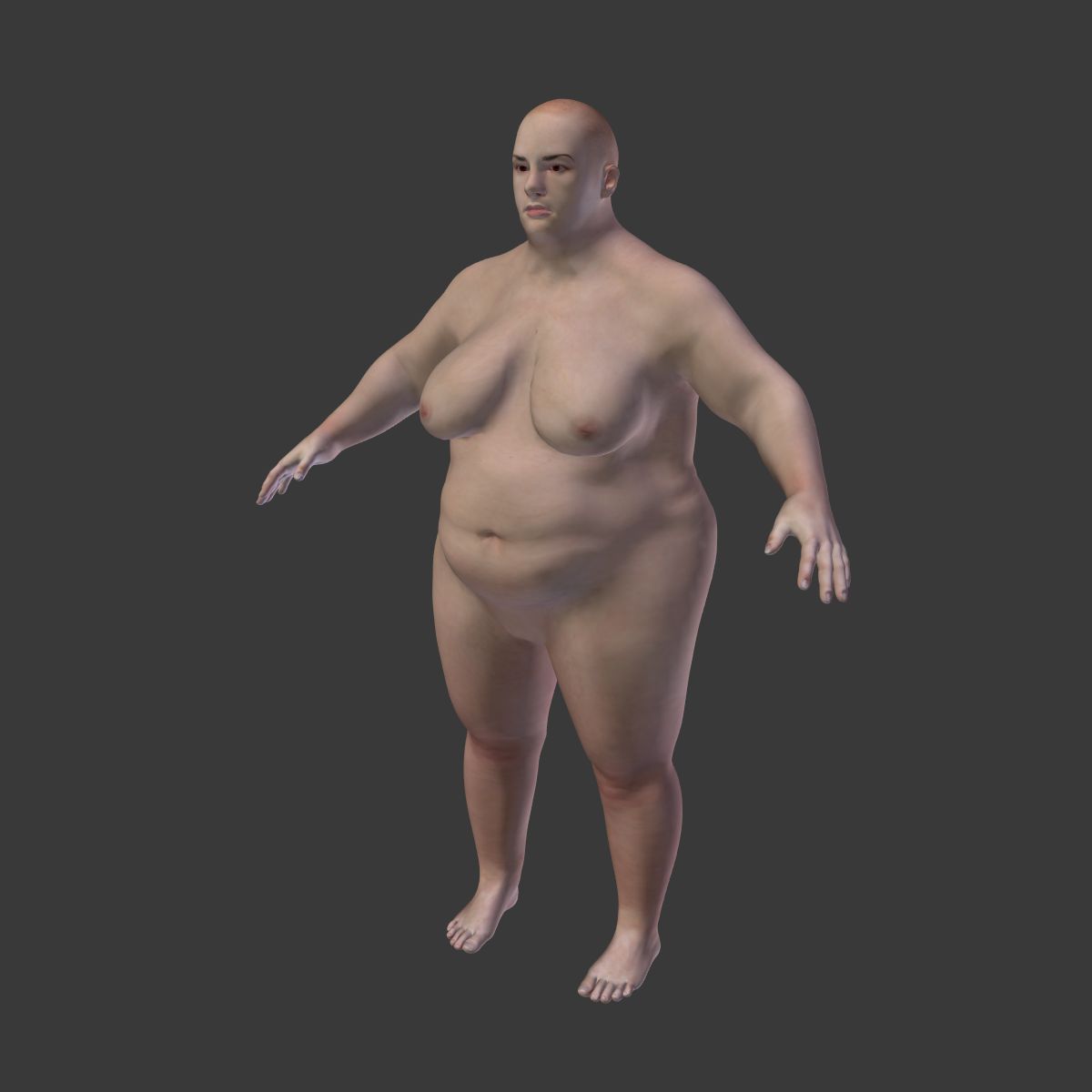 Mujer Obesa -- 2 Texturas de Piel royalty-free modelo 3d - Preview no. 11