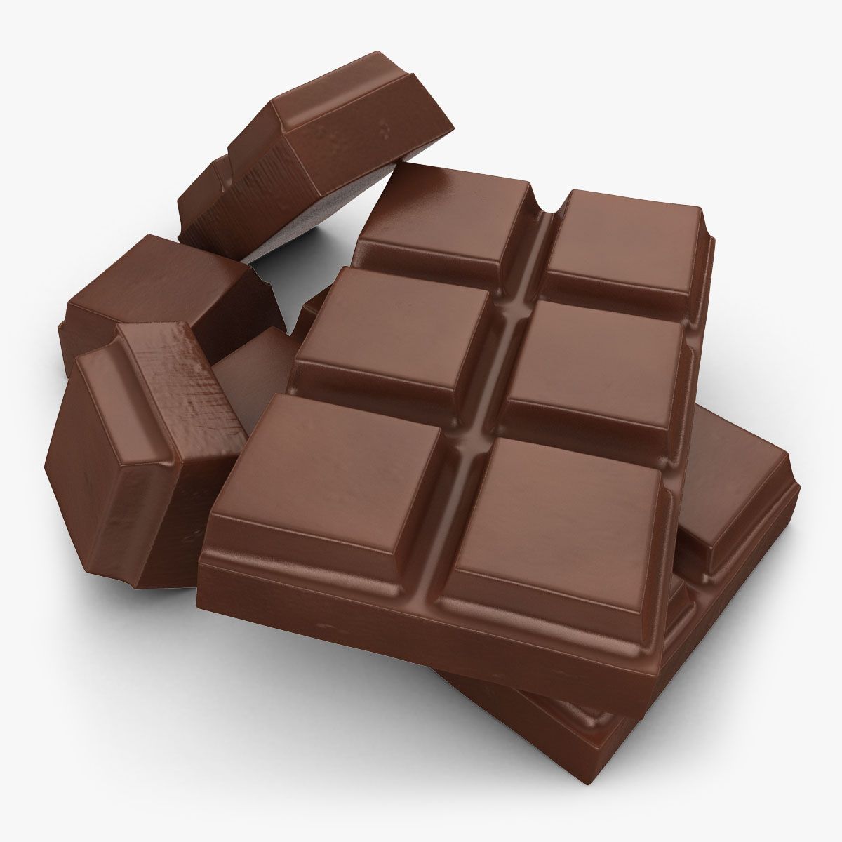 Klipp chokladkaka (mjölk) 3d model