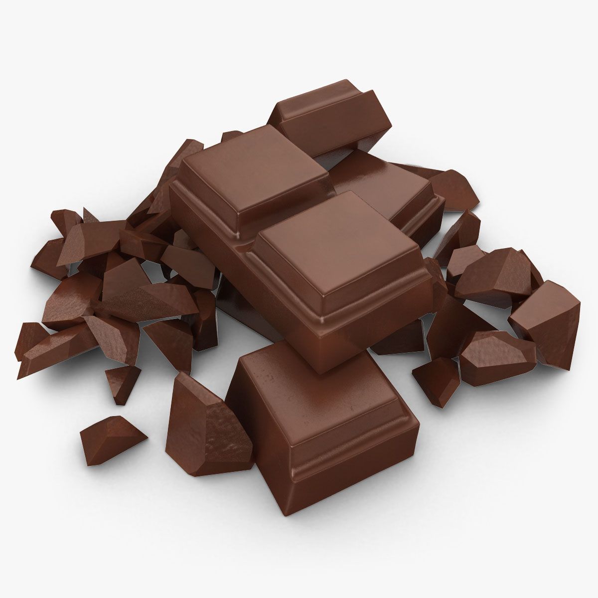 Bruten chokladbar (mjölk) 3d model