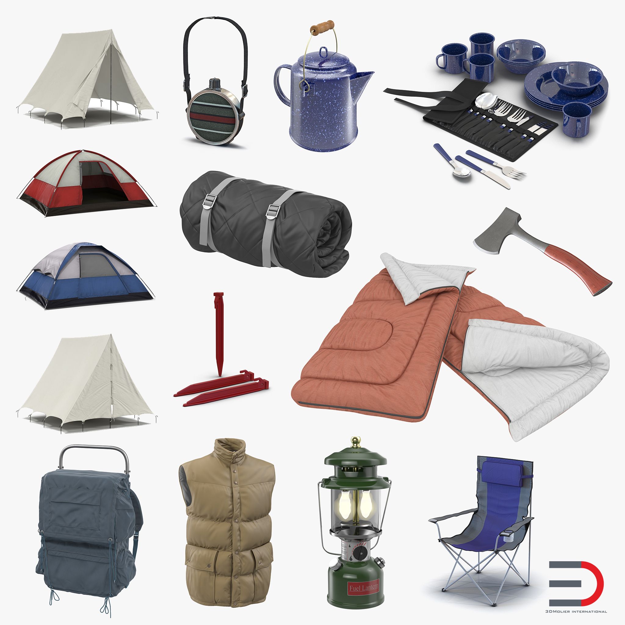 Camping Equipment 3D Models Collection 3d model