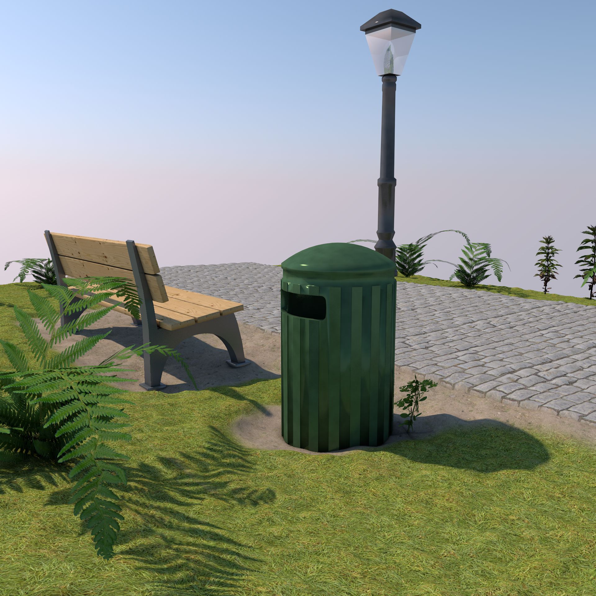 park sahnesi 3d model