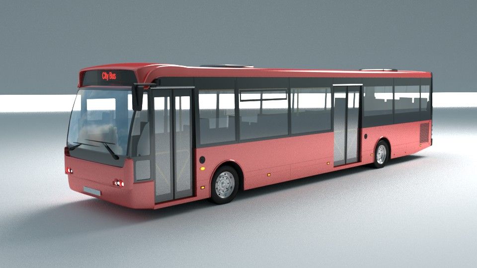 autobus urbano royalty-free 3d model - Preview no. 4