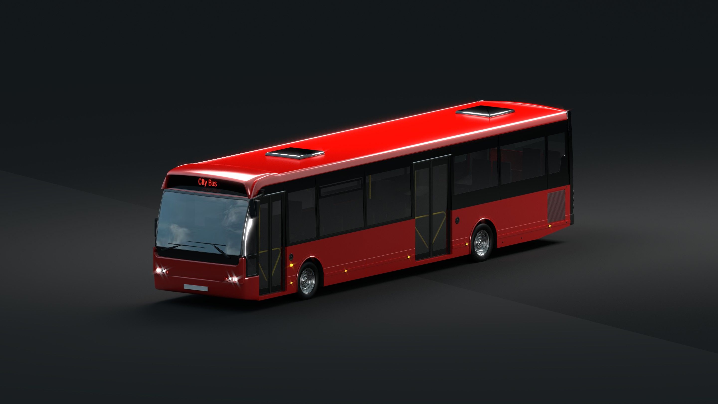 autobus urbano royalty-free 3d model - Preview no. 3