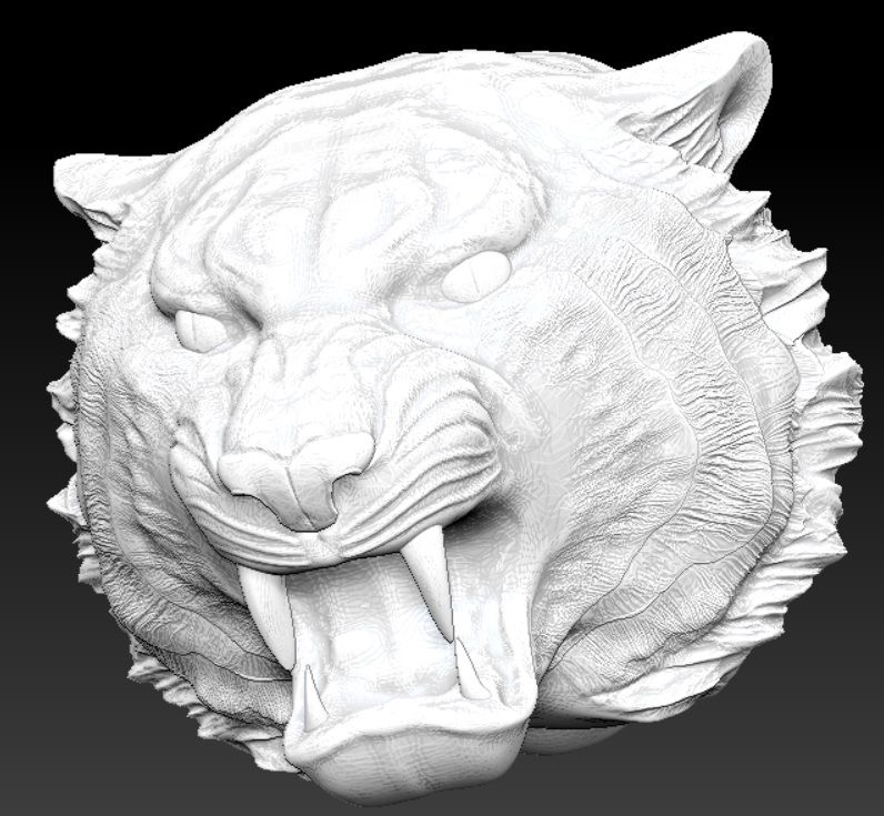 Cabeza de tigre enojado modelo 3d