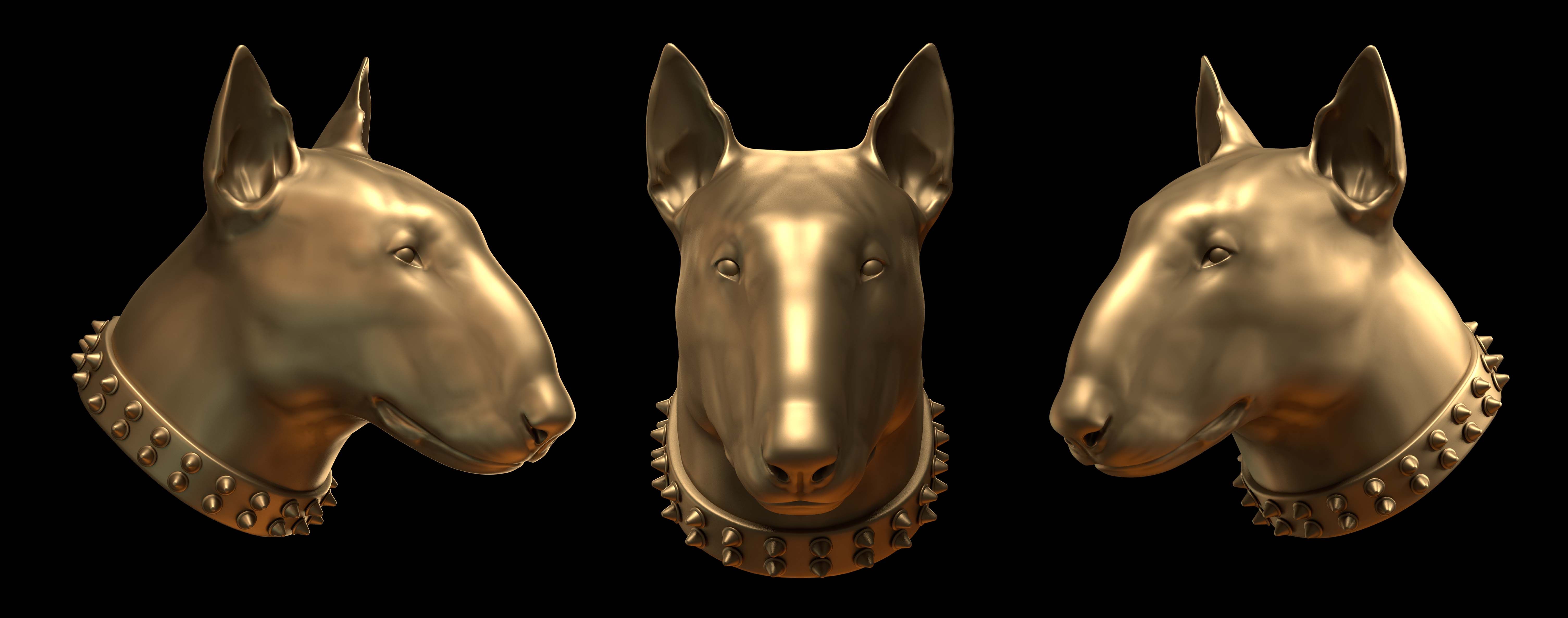 bull terrier head 3d model