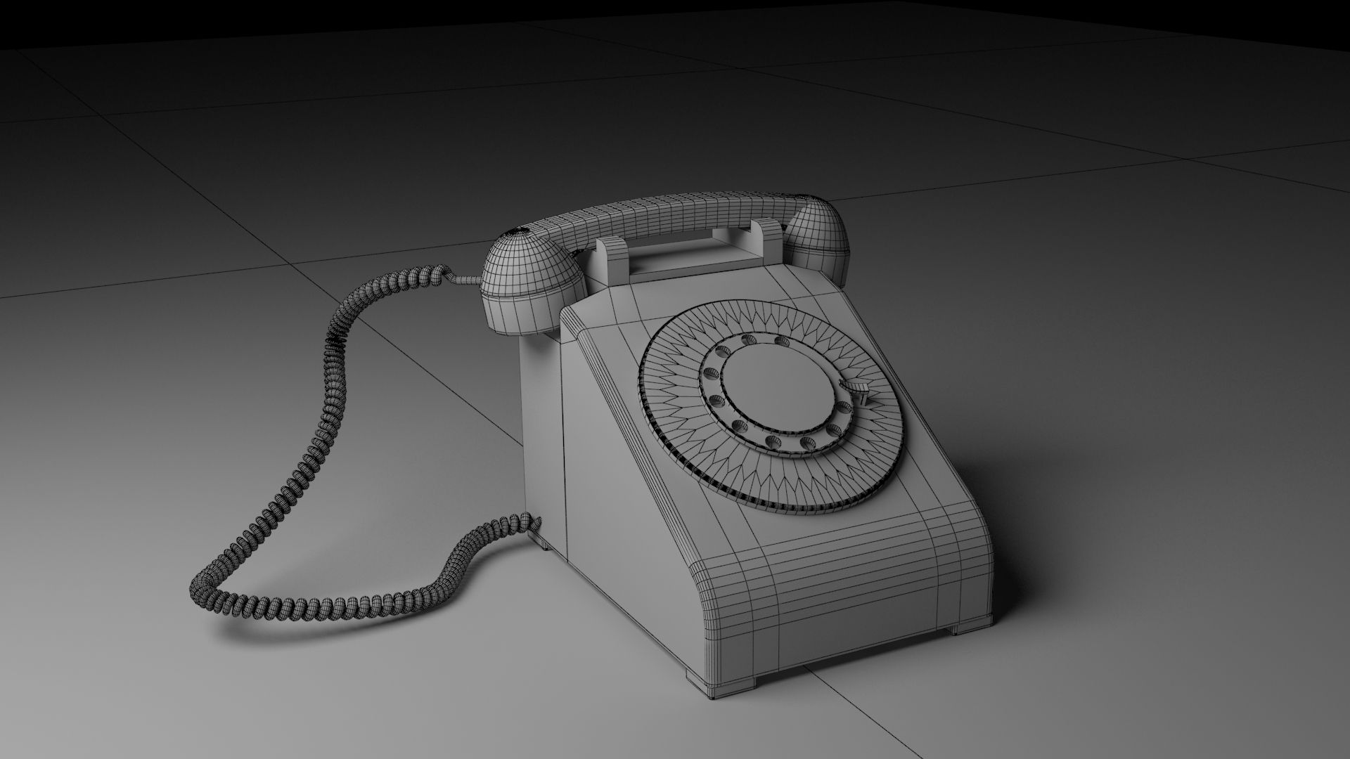 Vieux téléphone 3d model