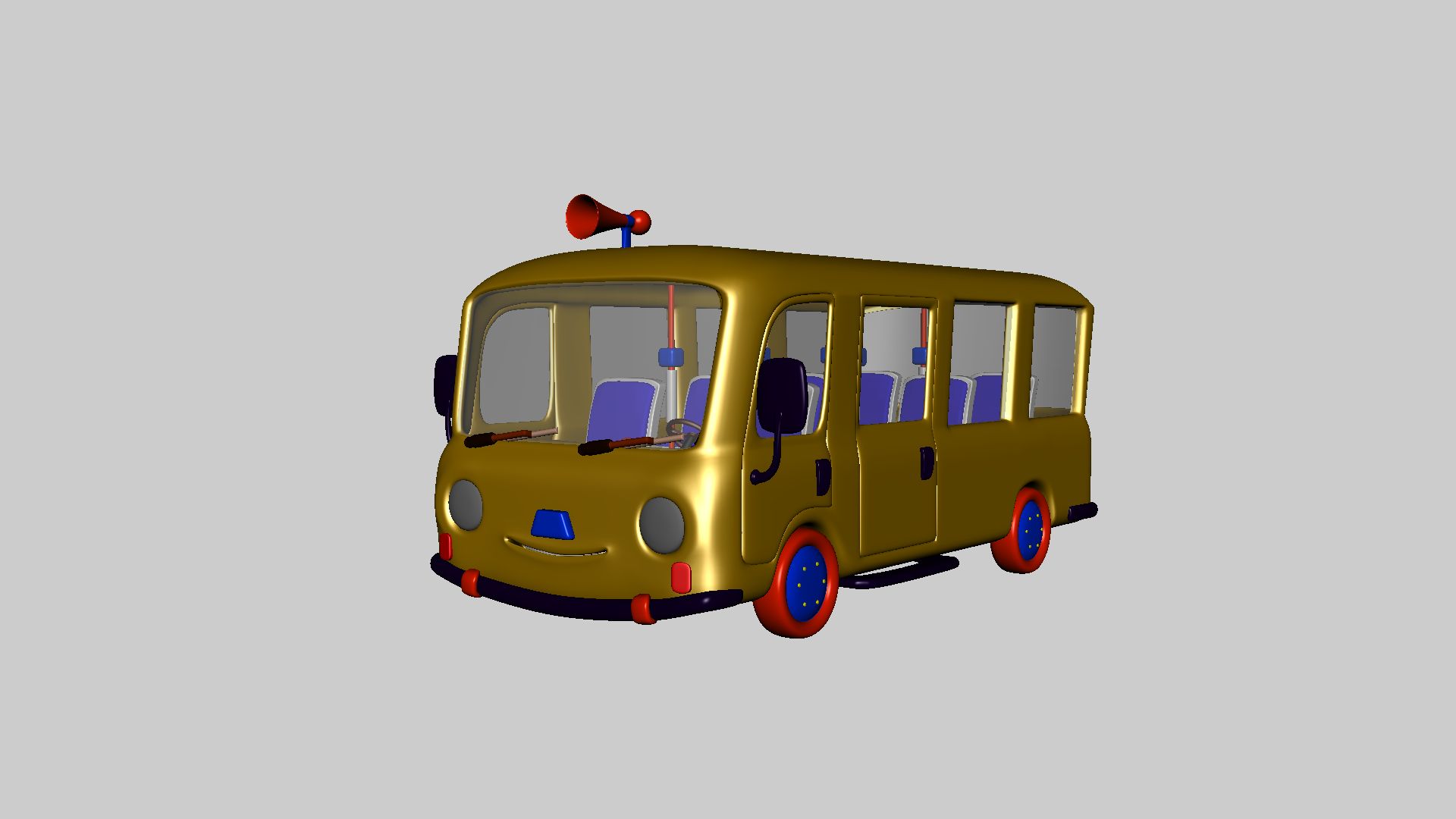 tecknad buss 3d model