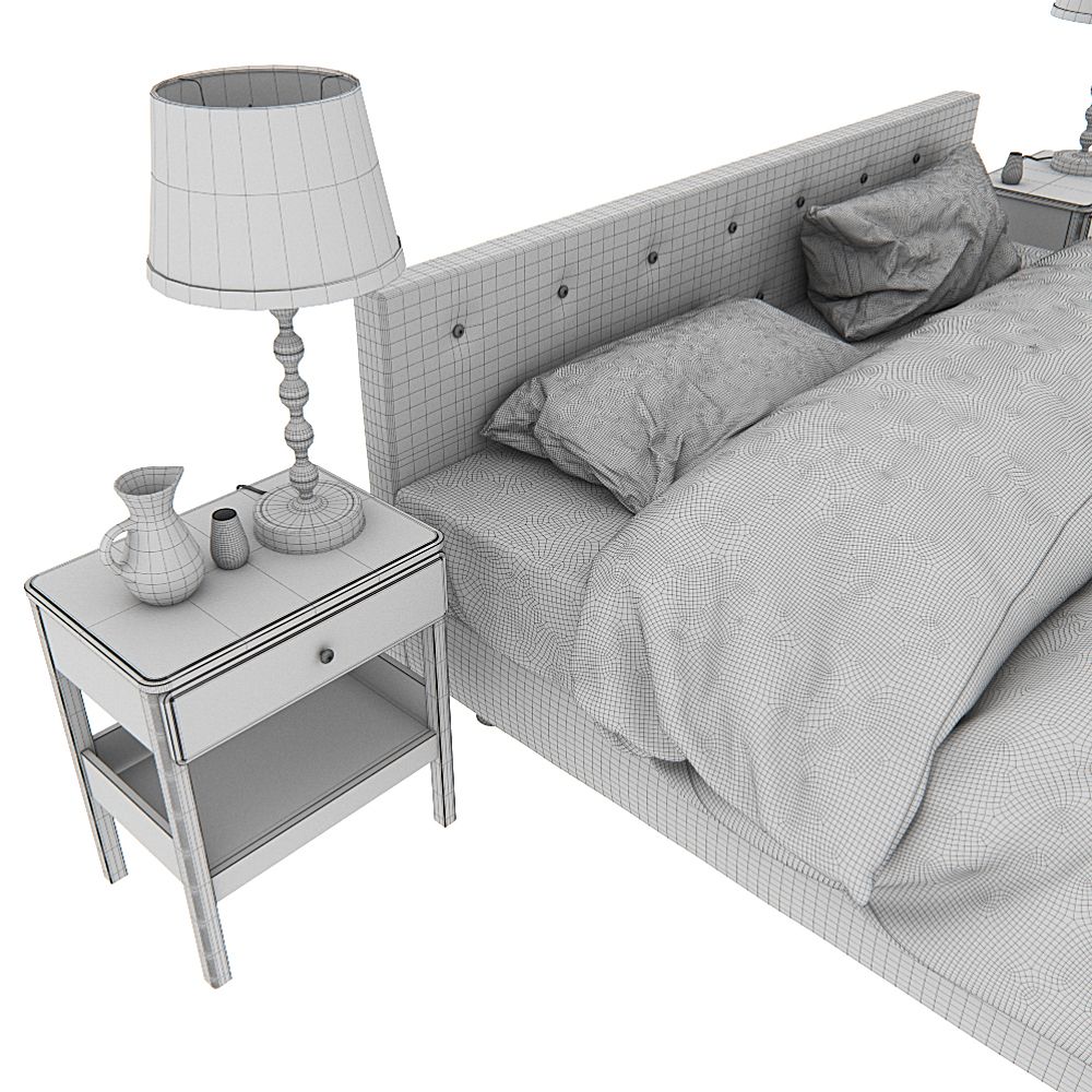 IKEA BED SET royalty-free 3d model - Preview no. 9