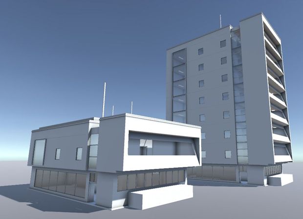 Set di edifici residenziali 3d model