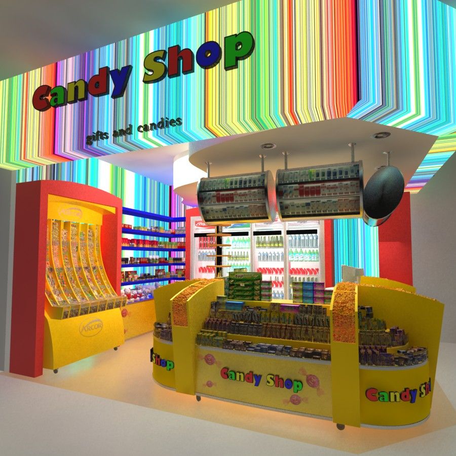 Candy Shop Store 3d model